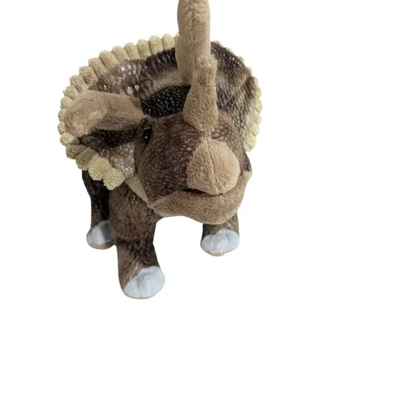 Wild Republic Triceratops Dinosaur‎ 16" Long Dino Brown Tan Plush Stuffed Animal - Picture 3 of 5